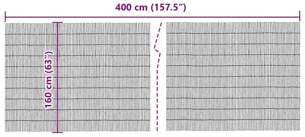 vidaXL Φράχτης από Καλάμια Καφέ 400 x 160 cm Καλαμίδι