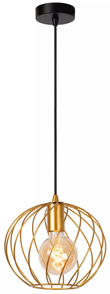 Φωτιστικό Κρεμαστό Lucide 21428-25-02 DANZA Χρυσό Χρώμα (Gold Coloured)|Μαύρο Ματ (Black Mat)