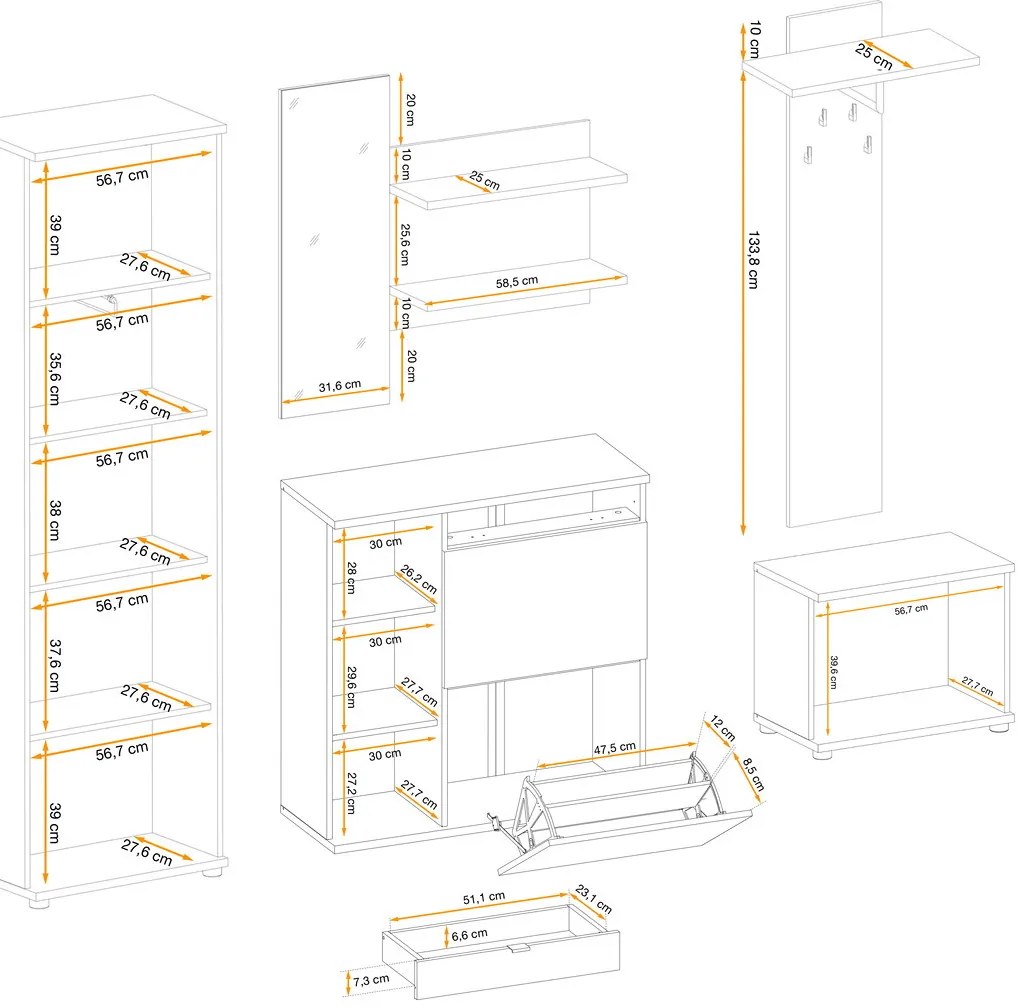 Swap XIX Σύνθεση Καφέ δρυς 280x180x40