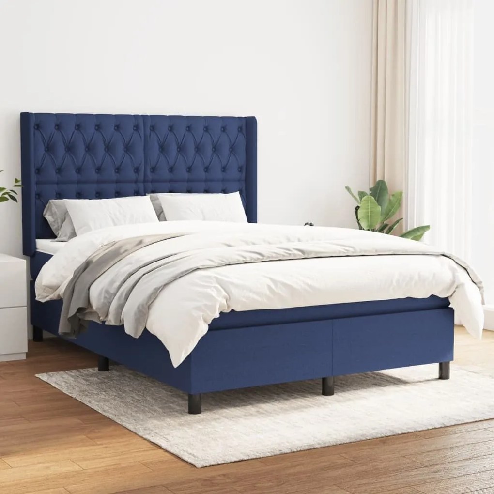 ΚΡΕΒΑΤΙ BOXSPRING ΜΕ ΣΤΡΩΜΑ ΜΠΛΕ 140X190 ΕΚ. ΥΦΑΣΜΑΤΙΝΟ 3131671