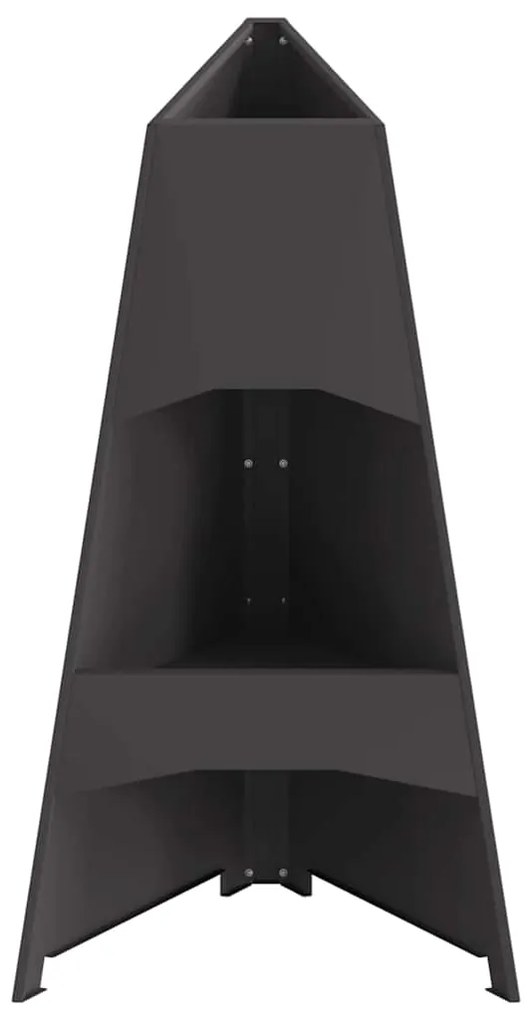 vidaXL Φωτιά Πυραμίδα Μαύρη 50x45x95 εκ. Χάλυβας