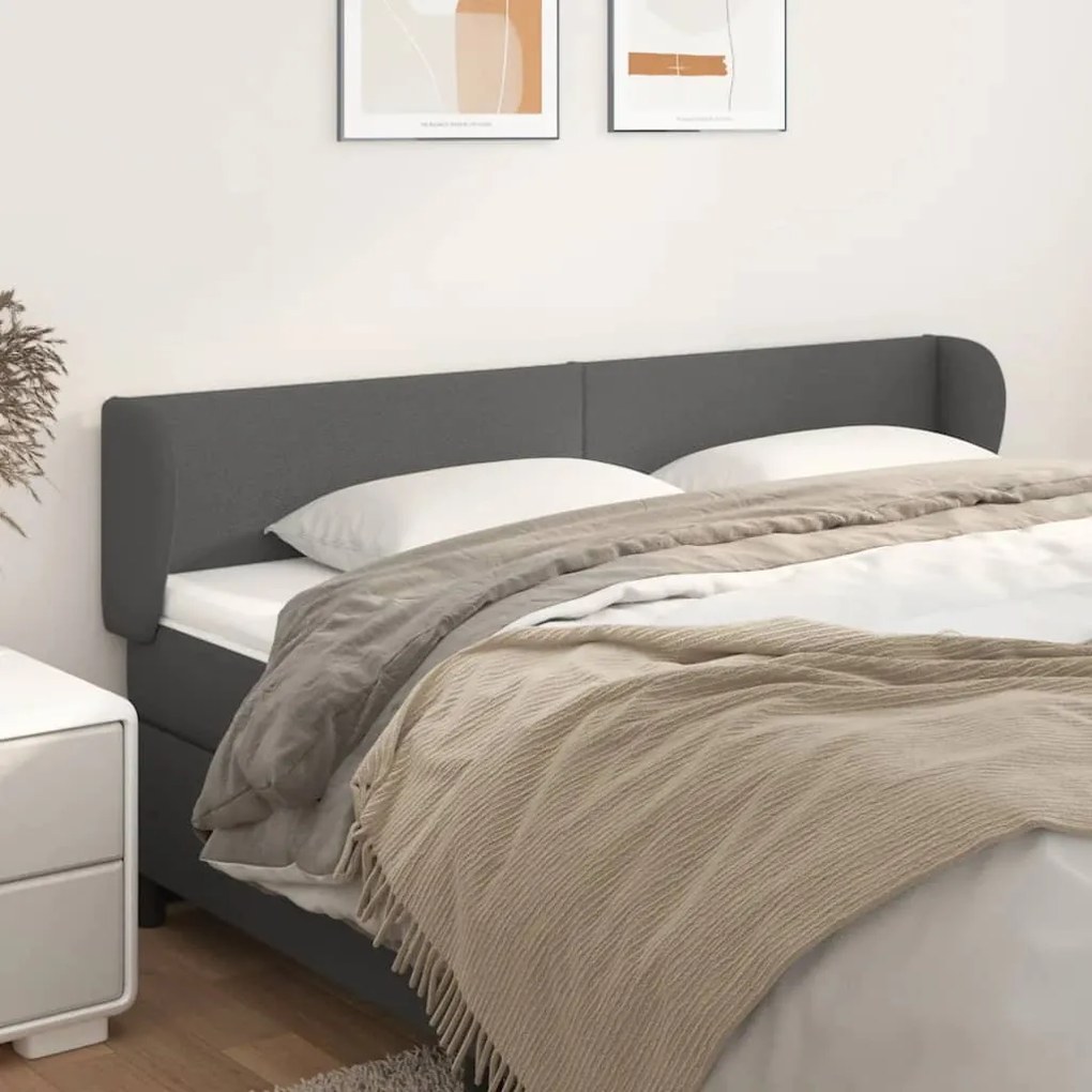 vidaXL Κεφαλάρι με Πτερύγια Γκρι 163x23x78/88 εκ. Συνθετικό Δέρμα