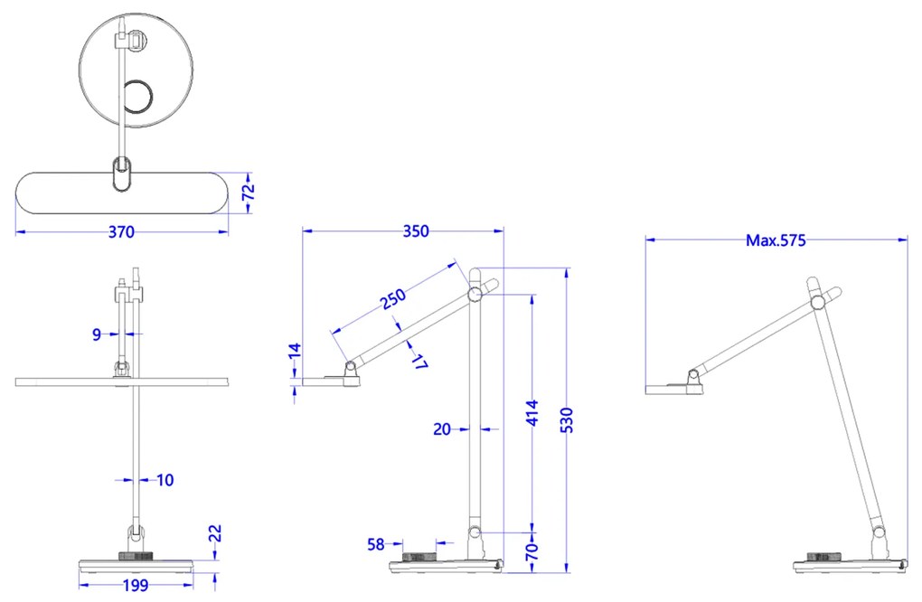 ΦΩΤΙΣΤΙΚΟ ΓΡΑΦΕΙΟΥ LED BLAIN PRO HM4446.08 ΑΣΗΜΙ ΒΑΣΗ ABS-ΑΣΗΜΙ ΑΛΟΥΜΙΝΙΟ 57,5x53Υεκ