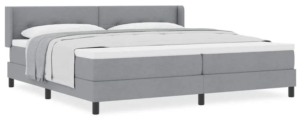 vidaXL Κρεβάτι box spring με στρώμα Ανοιχτό γκρι 200 x 200 cm
