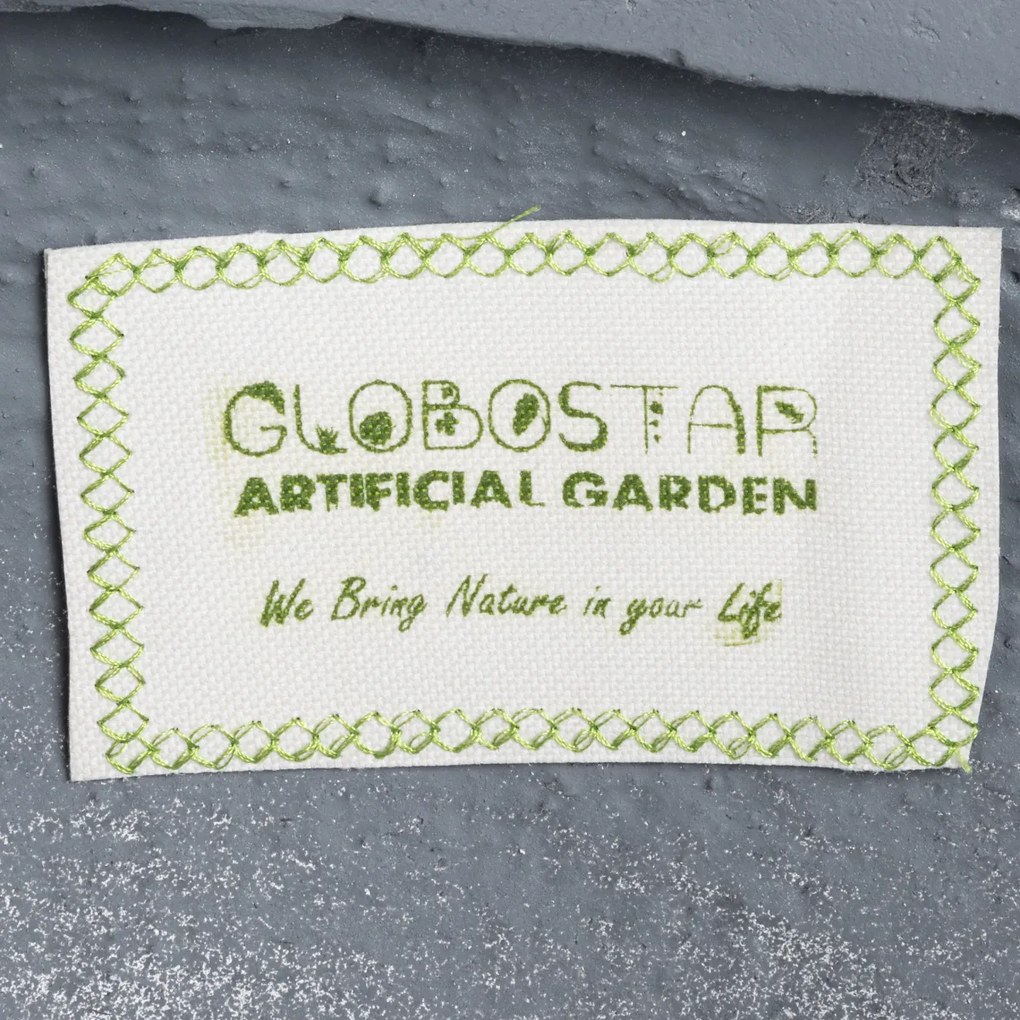 GloboStar® Artificial Garden BALTIMORE 20697 Διακοσμητικό Πολυεστερικό Τσιμεντένιο Κασπώ Γλάστρα - Flower Pot Γκρι Φ61 x Υ30cm