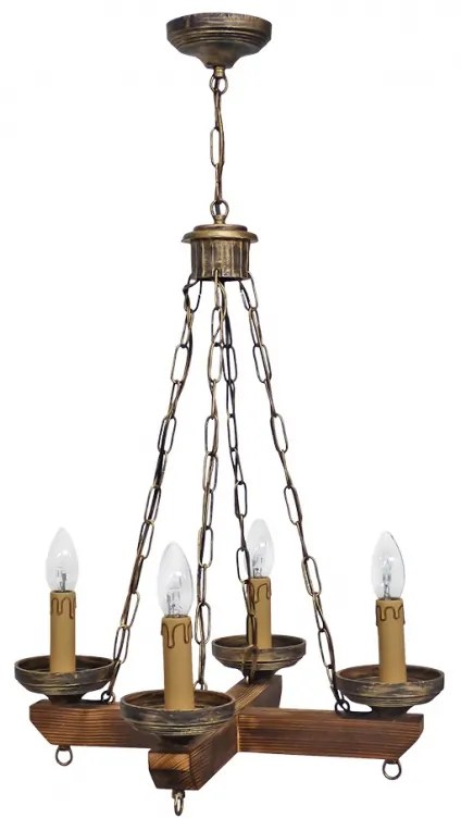 Φωτιστικό Οροφής Πολύφωτο Heronia Rustic 30-0076 Bronze
