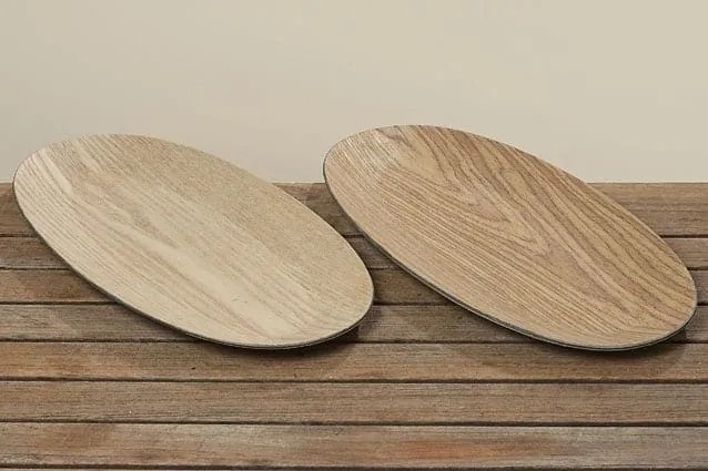 Bonsai Home Πιατέλα Οβάλ Ξύλινη 42x20x2 cm Φυσικό