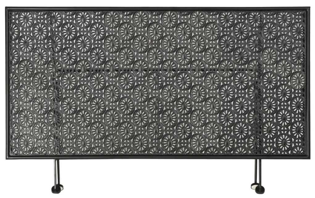 vidaXL Τραπέζι Σαλονιού Πτυσσόμενο Vintage Μαύρο 100x50x45 εκ. Μέταλλο