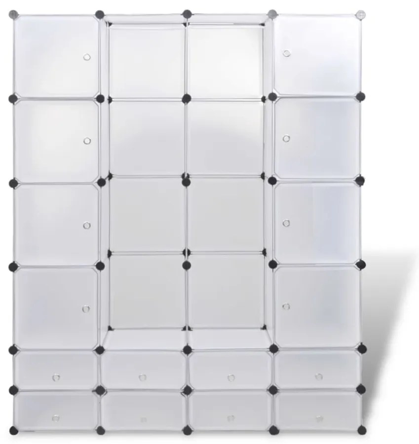 vidaXL Ντουλάπα Σπονδυλωτή 18 Τμήματα Άσπρη 37 x 146 x 180,5 εκ