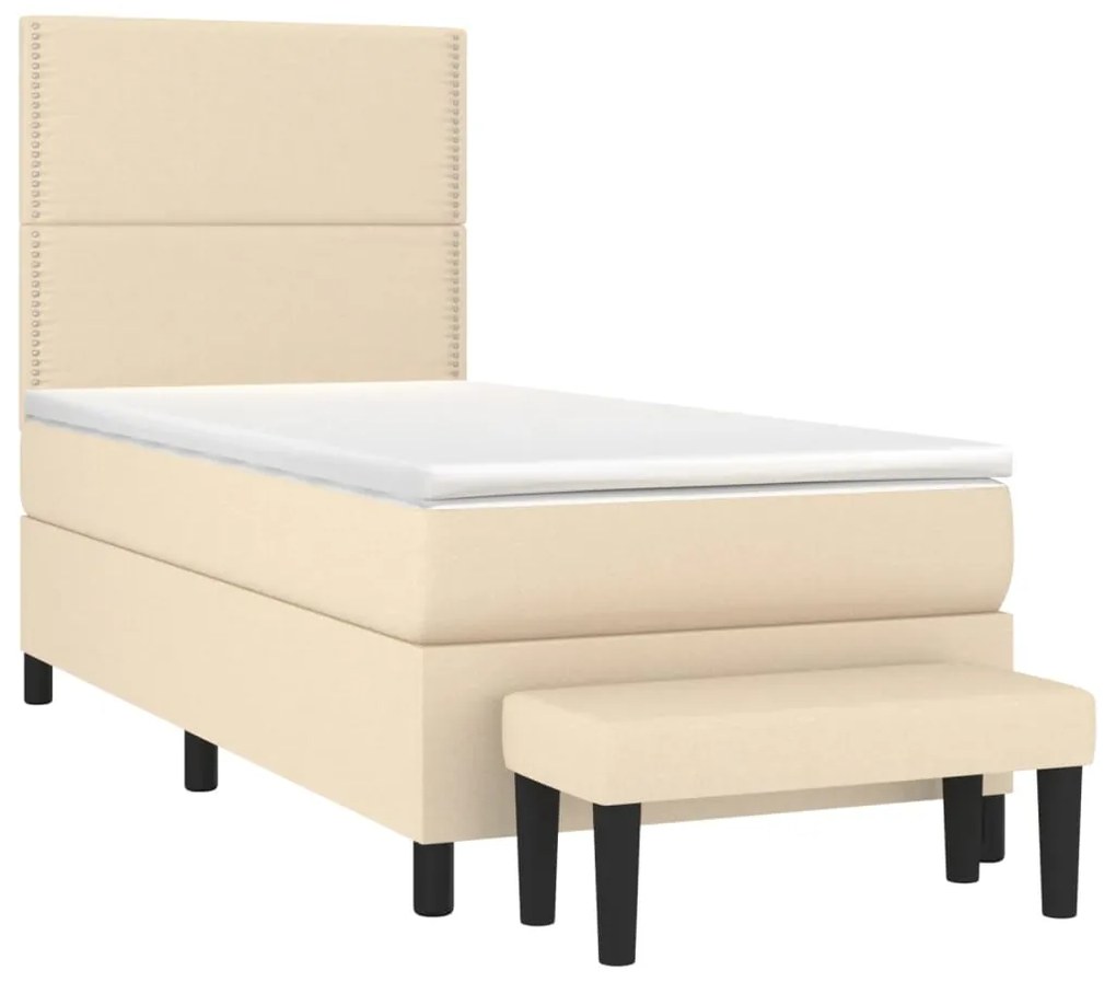 ΚΡΕΒΑΤΙ BOXSPRING ΜΕ ΣΤΡΩΜΑ ΚΡΕΜ 90X200 ΕΚ.ΥΦΑΣΜΑΤΙΝΟ 3136490