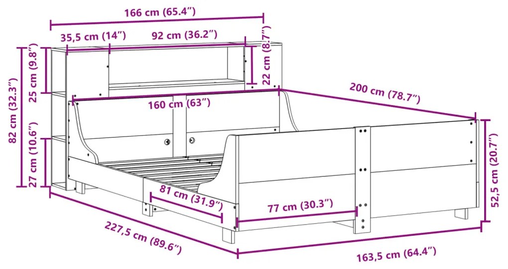 ΣΚΕΛΕΤΟΣ ΚΡΕΒ. ΧΩΡΙΣ ΣΤΡΩΜΑ ΚΑΦΕ ΚΕΡΙΟΥ 160X200 ΕΚ ΜΑΣΙΦ ΠΕΥΚΟ 3323763