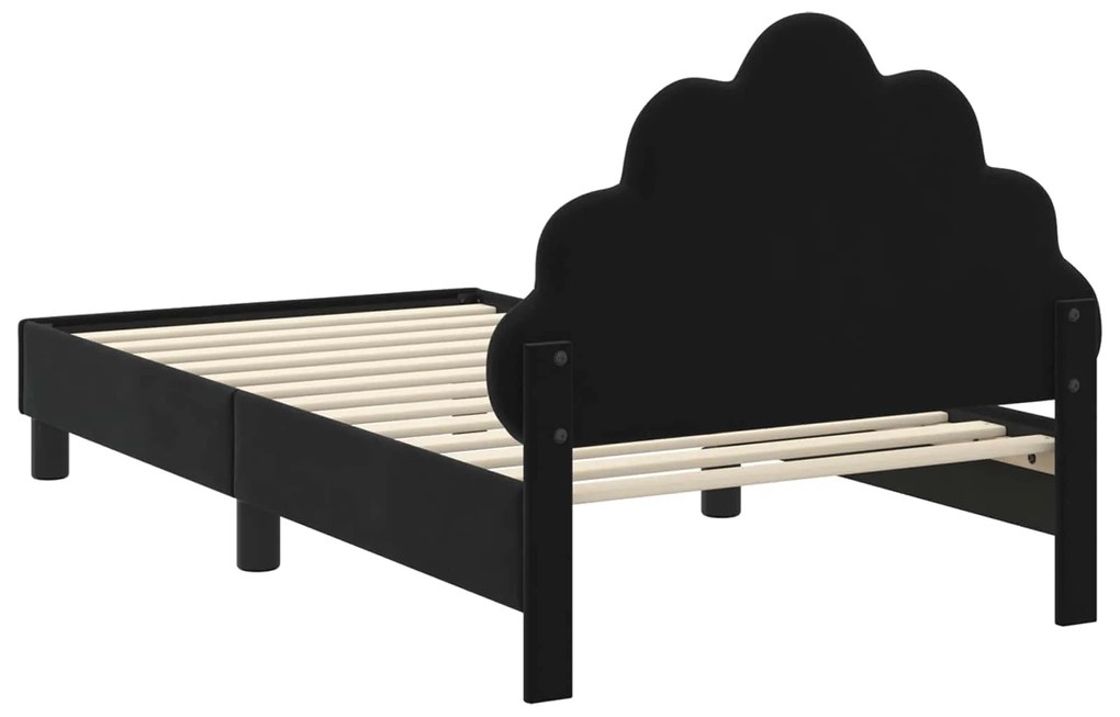 vidaXL Κρεβάτι Παιδικής Κρεβατοκάμαρας με Κεφαλάκι Μαύρο 80 x 160 cm