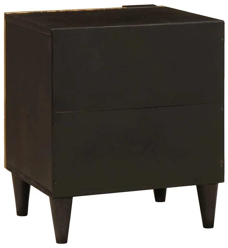 vidaXL Κομοδίνο Μαύρο και Χρυσό 40 x 33.5 x 46 εκ