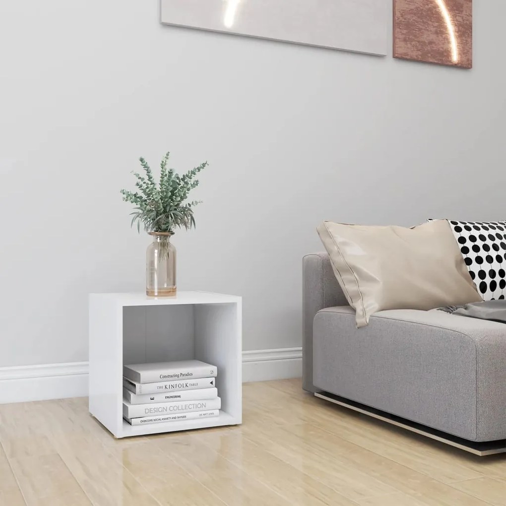 vidaXL Έπιπλο Τηλεόρασης Λευκό 37 x 35 x 37 εκ. από Μοριοσανίδα