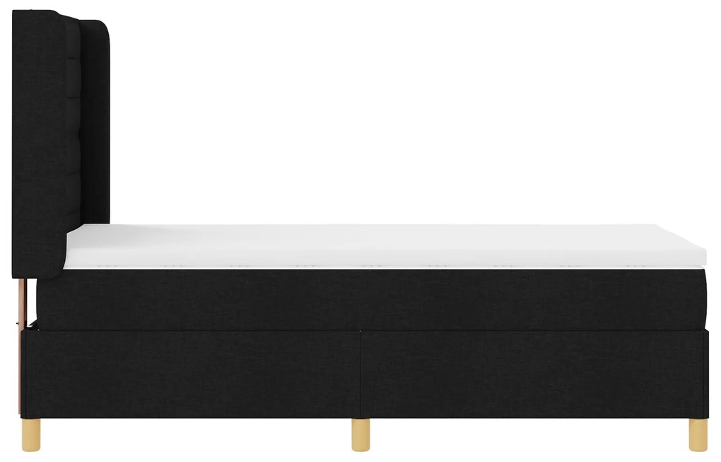 vidaXL Κρεβάτι Box Spring με Στρώμα Μαύρο 100x200 εκ. Ύφασμα