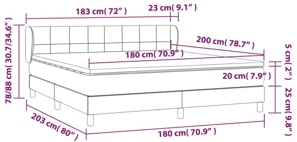 ΚΡΕΒΑΤΙ BOXSPRING ΜΕ ΣΤΡΩΜΑ TAUPE 180X200 ΕΚ. ΥΦΑΣΜΑΤΙΝΟ 3126825