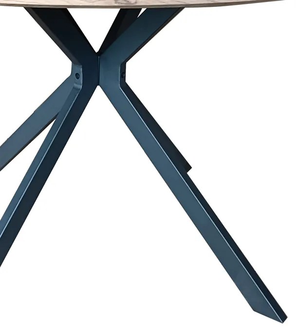 Τραπέζι Xuson pakoworld φυσικό mdf-πόδι μαύρο μέταλλο Φ120x75εκ - 292-000074