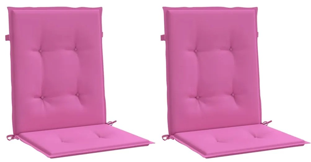 vidaXL Μαξιλάρια Καρέκλας με Πλάτη 2 τεμ. Ροζ Υφασμάτινα