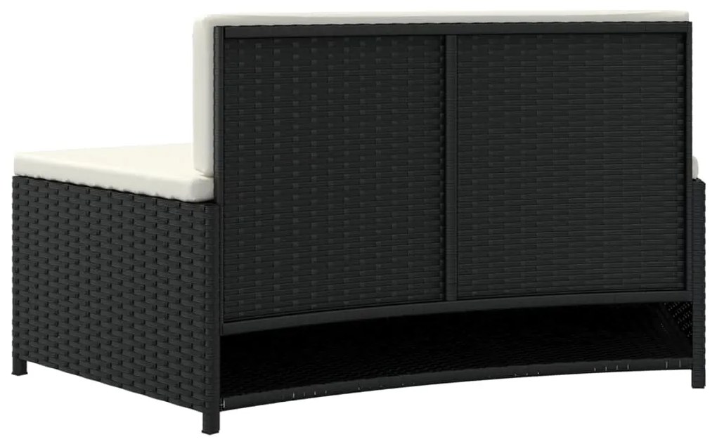 vidaXL Πάγκοι Σπα 2 τεμ. Μαύροι από Συνθετικό Ρατάν με Μαξιλάρια