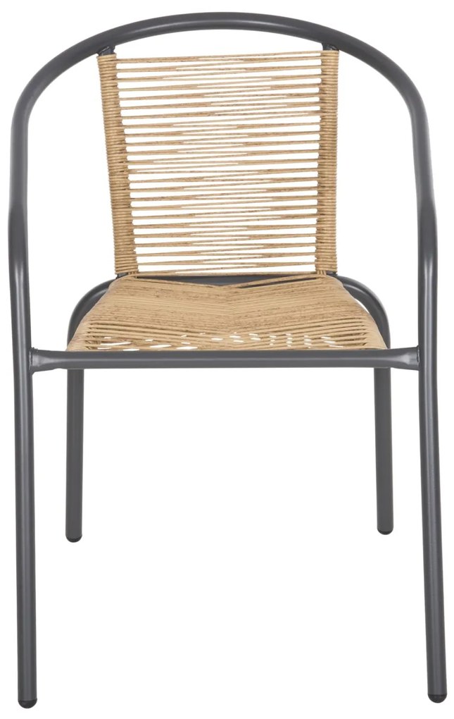 Καρέκλα - Πολυθρόνα SWIFTER C5969.02 Γκρί Μέταλλο με Φυσικό Συνθετικό Rattan 54x61x75Υεκ. 54x61x75 εκ.