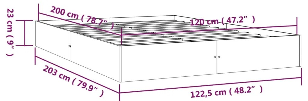 ΠΛΑΙΣΙΟ ΚΡΕΒΑΤΙΟΥ 120 X 200 ΕΚ. ΑΠΟ ΜΑΣΙΦ ΞΥΛΟ 820047