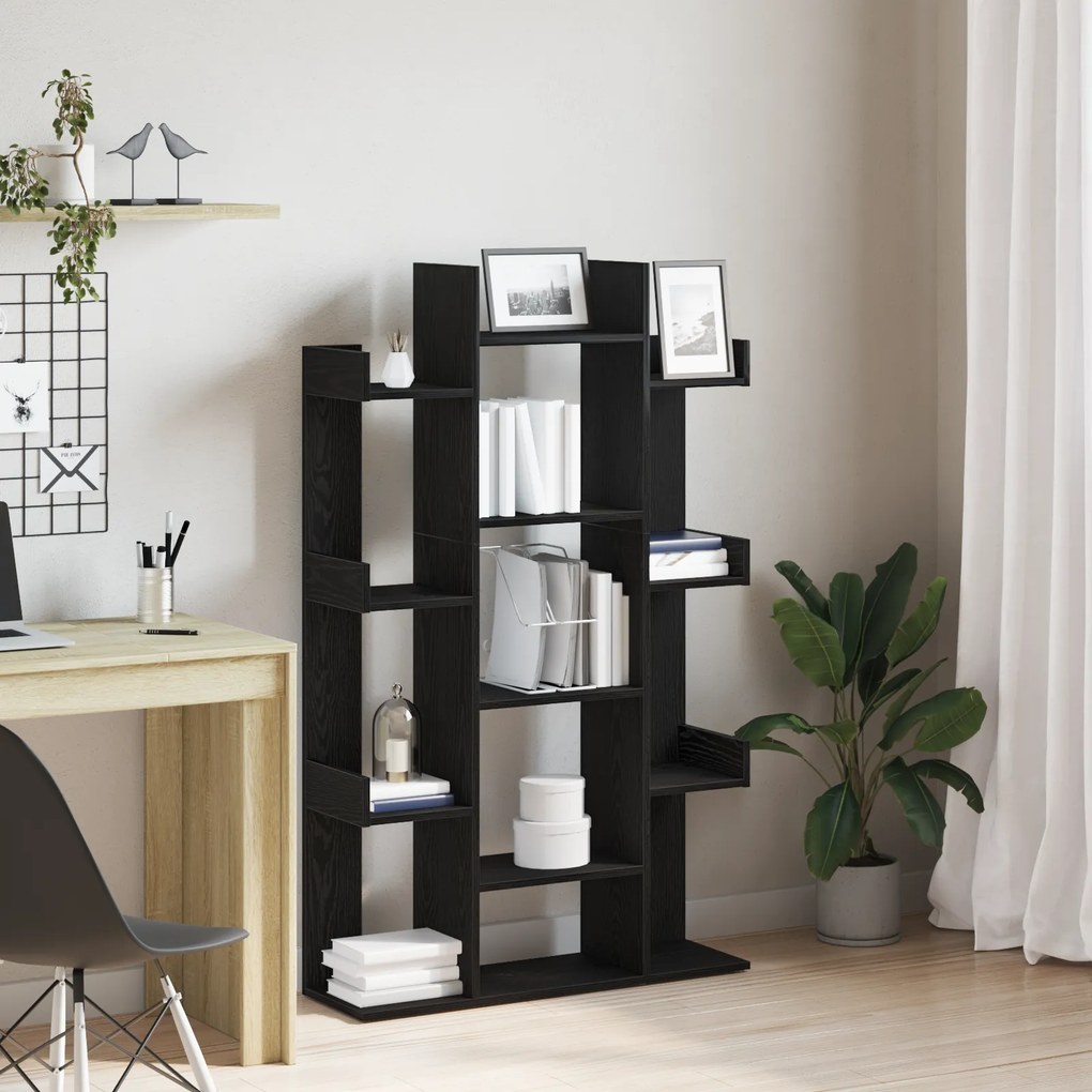 vidaXL Βιβλιοθήκη Μαύρης Δρυς 86x25,5x140 εκ από Επεξεργασμένο Ξύλο