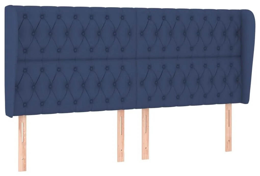 Κεφαλάρι με Πτερύγια Μπλε 183x23x118/128 εκ. Υφασμάτινο - Μπλε
