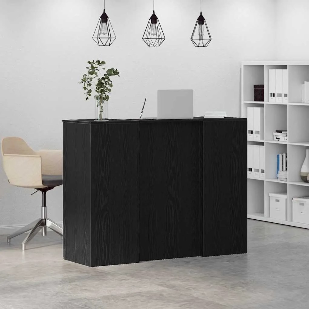 vidaXL Γραφείο υποδοχής Μαύρο Δρυς 135x50x103,5 εκ. Επεξεργασμένο Ξύλο
