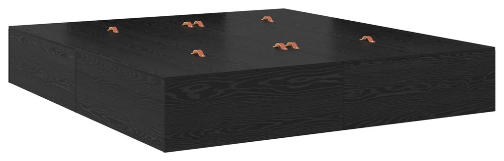 vidaXL Κρεβάτι Αποθήκευσης Μαύρος Δρυς 180x200 εκ