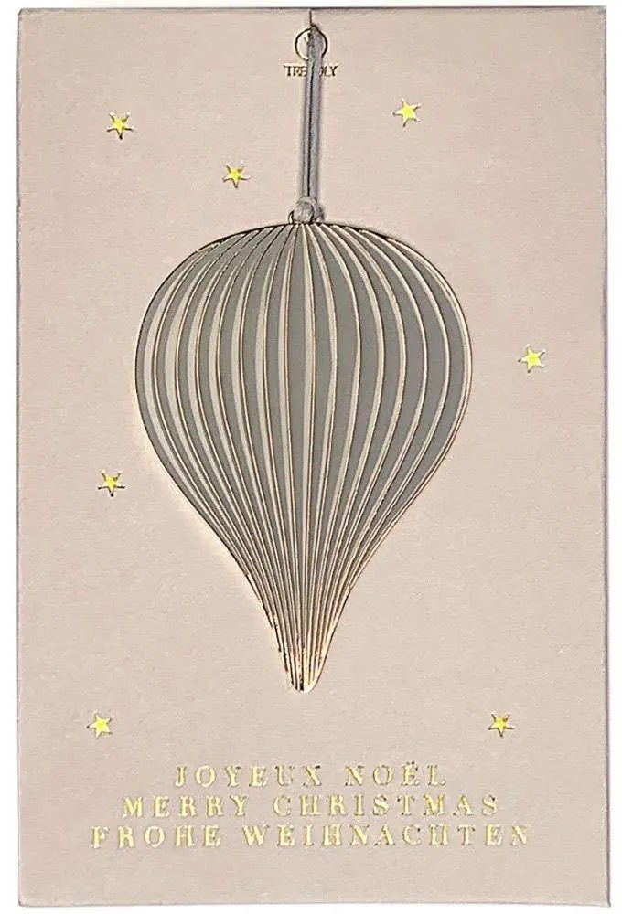 Χριστουγεννιάτικο Στολίδι Grey Raindrop RD0051440 7,5x5,1cm Grey-Gold Raeder