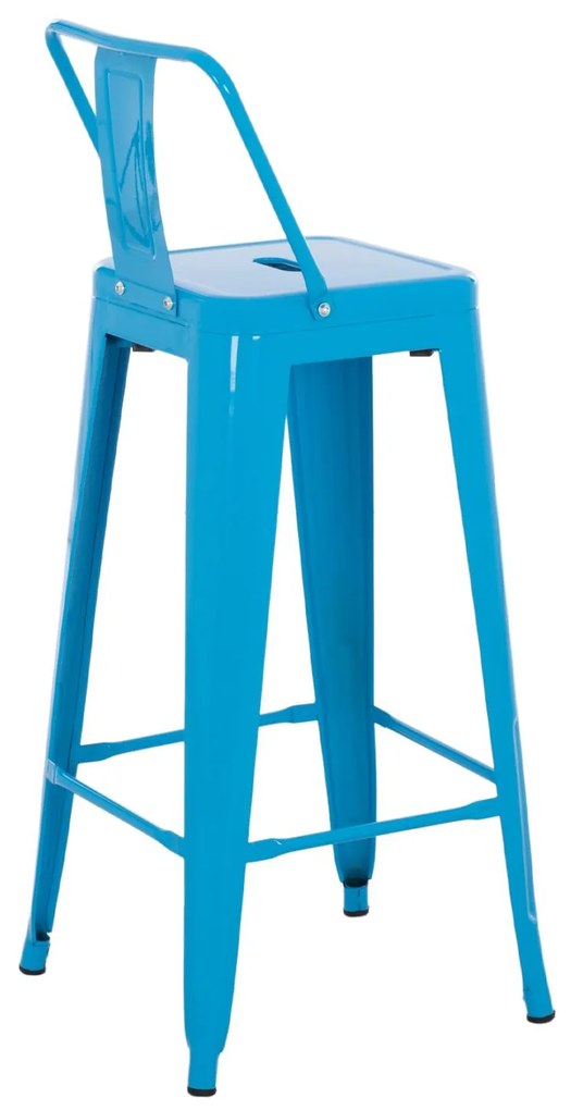 Σκαμπό μπάρ με πλάτη Melita-Pro Μεταλλικό Μπλέ 42x42x100Υεκ. 42x42x100 εκ.