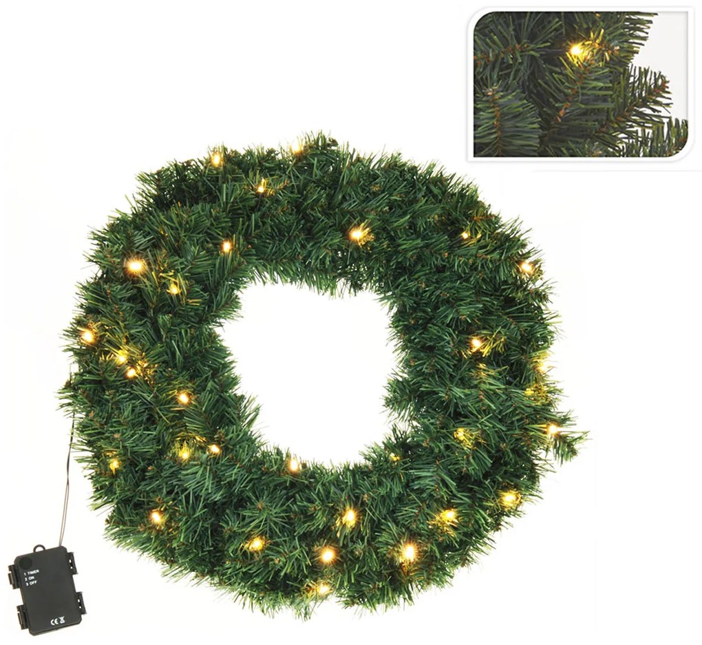 Χριστουγεννιάτικο Στεφάνι Με Led (Φ50) K-M Frosted 767800550