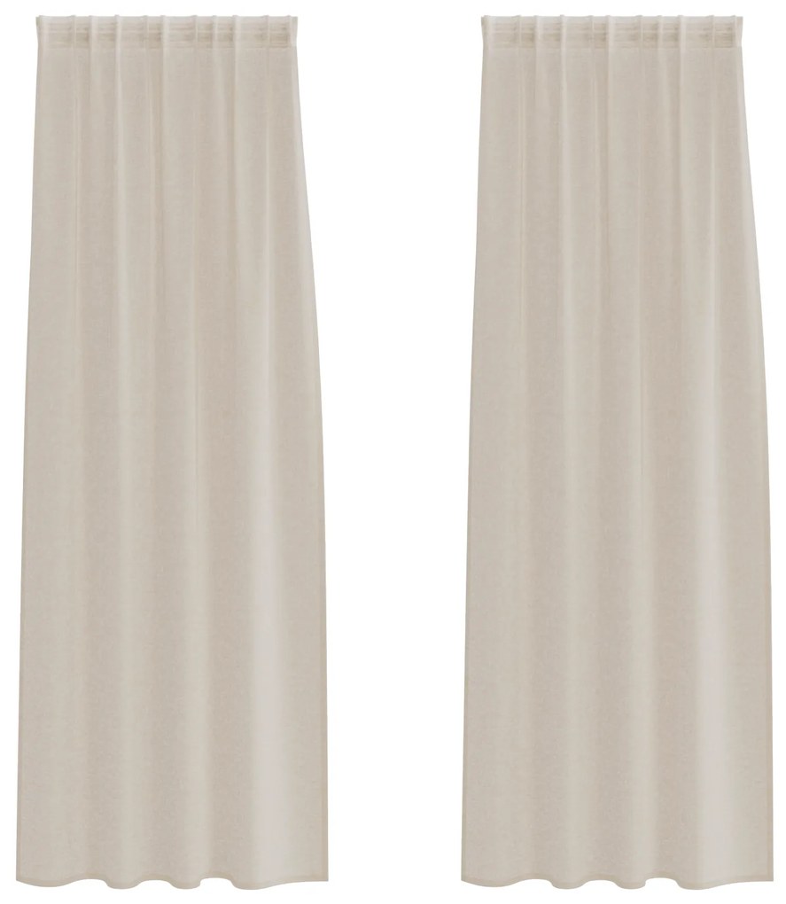 vidaXL Κουρτίνες με κουρτίνες 2 pcs Άμμος 140 x 225 cm Πολυεστέρας