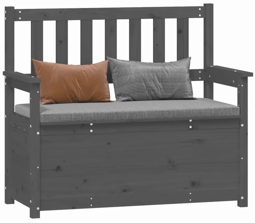 vidaXL Παγκάκι Γκρι 112,5x51,5x96,5 εκ. από Μασίφ Ξύλο Πεύκου