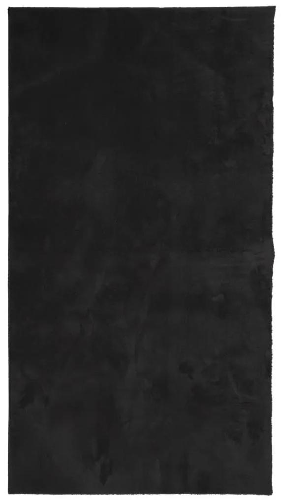 Χαλί HUARTE με Κοντό Πέλος Μαλακό/ Πλενόμενο Μαύρο 80x150 εκ. - Μαύρο