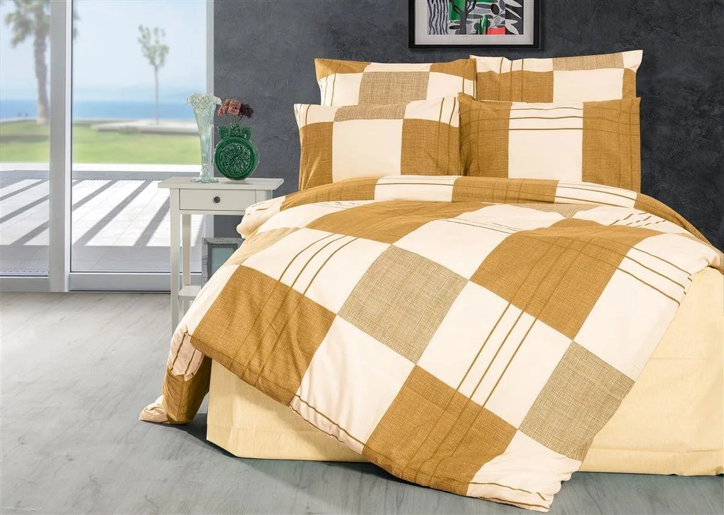 Πάπλωμα Polycotton Υπέρδιπλο 220x240εκ. Κίρκη 437 Golden Beige DimCol