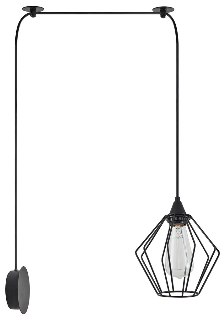 Φωτιστικό Τοίχου - Απλίκα SE21-BL-B10-BL1W-GR1 ADEPT PENDANT Black Metal Grid Wall Lamp+ - 51W - 100W - 77-8894