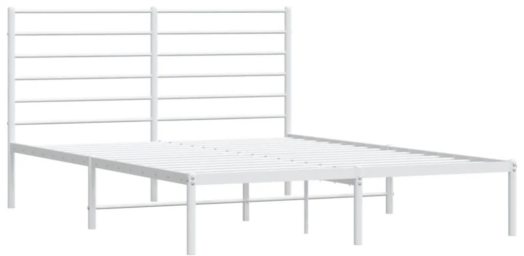 vidaXL Πλαίσιο Κρεβατιού με Κεφαλάρι Λευκό 120 x 200εκ. Μέταλλο