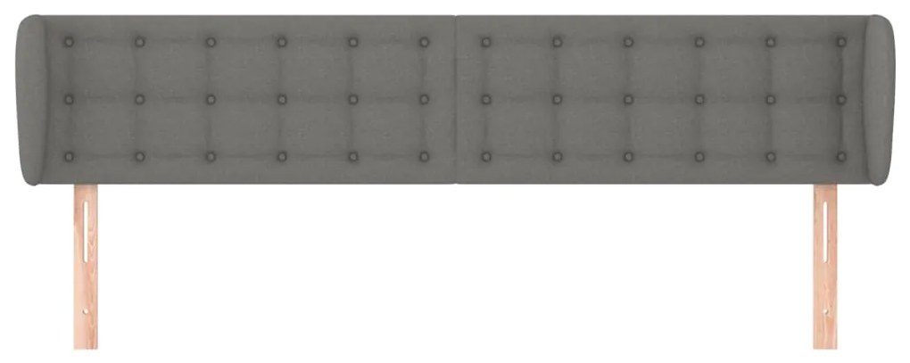vidaXL Κεφαλάρι με Πτερύγια Σκούρο Γκρι 203 x 23 x 78/88εκ. Υφασμάτινο