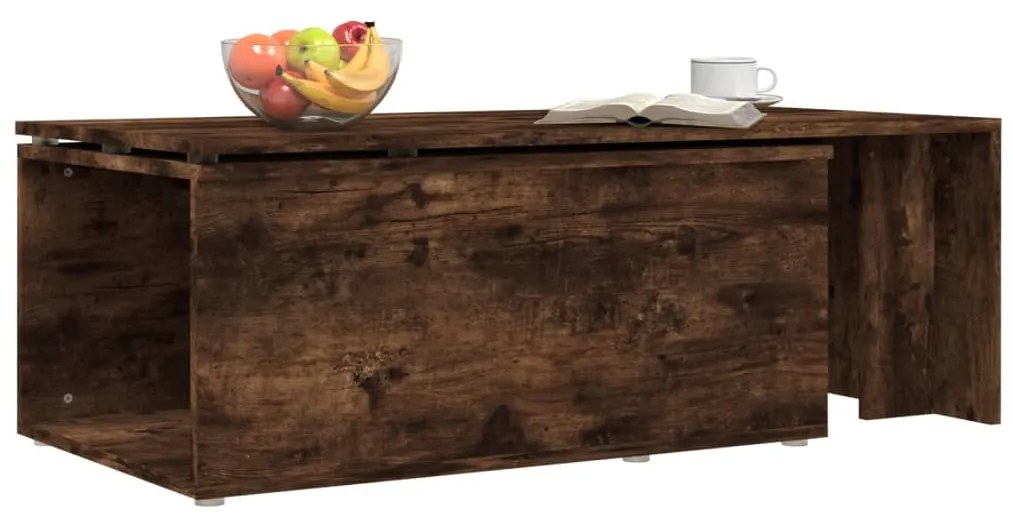 vidaXL Τραπεζάκι Σαλονιού Καπνιστή Δρυς 150x50x35 εκ. Επεξεργ. Ξύλο