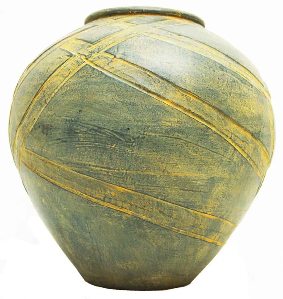 Πήλινο Βάζο-Πυθάρι C 7181 Green Υ.38cm  Π.40cm  Β.40cm Clay
