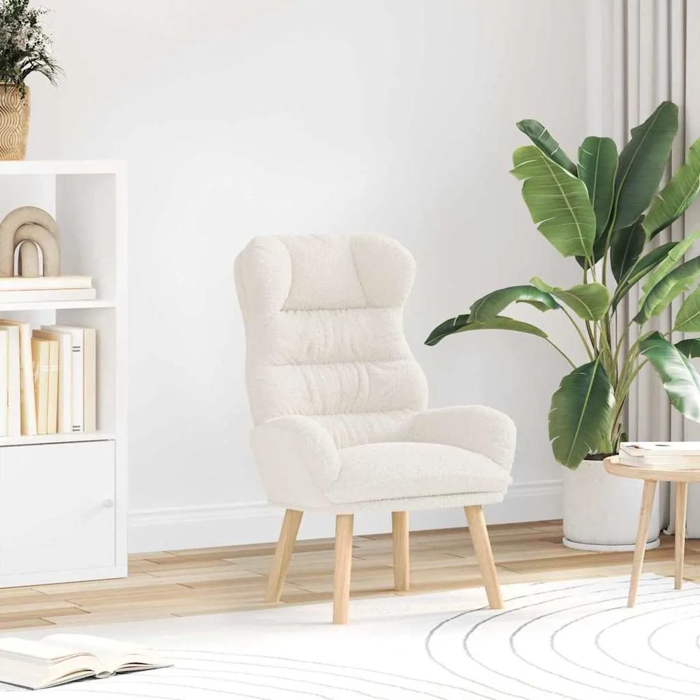 vidaXL Χαλαρωτική Πολυθρόνα Κρεμ 69 x 74 x 93 εκ. ύφασμα