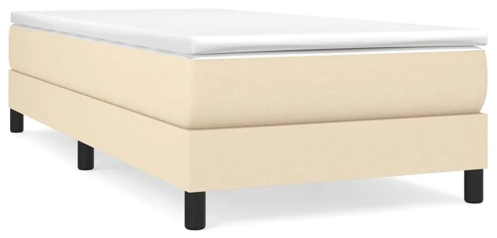 vidaXL Κρεβάτι Boxspring με Στρώμα Κρεμ 90x190 εκ.Υφασμάτινο