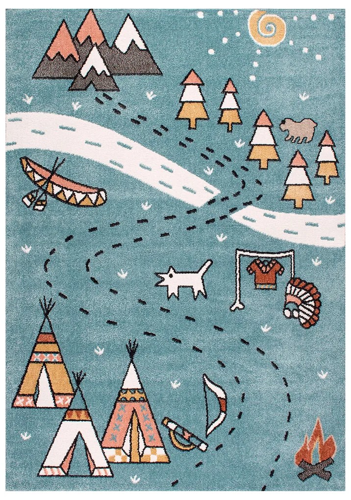 Παιδικό Χαλί (160x230) Polcarpet Carousel Dream 9136 Blue Indian