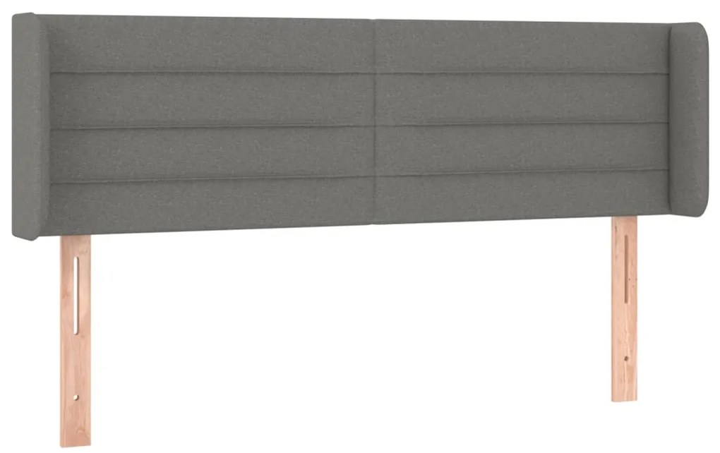 vidaXL Κεφαλάρι με Πτερύγια Σκούρο Γκρι 147x16x78/88 εκ. Υφασμάτινο