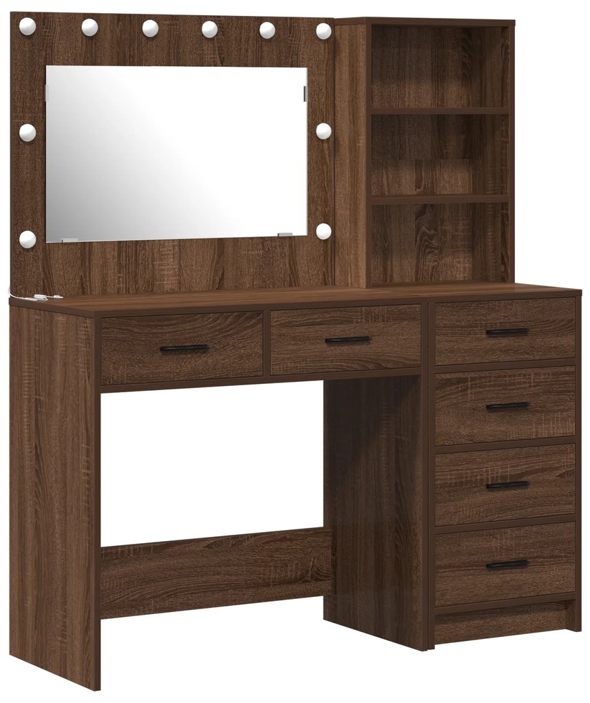 vidaXL Τραπέζι περιποίησης με συρτάρι 2 pcs Καφέ 78.5 x 41 x 135 εκ