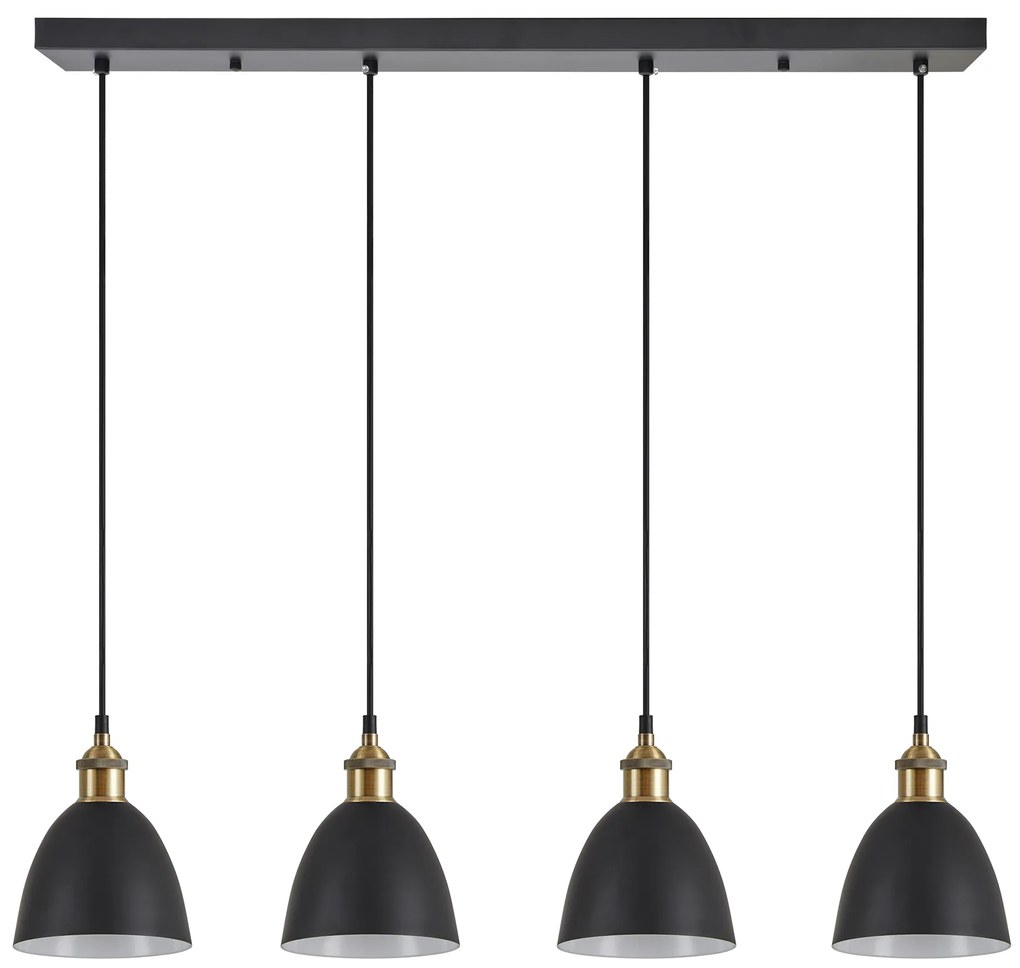 SE21-BR-10-4BL-MS2 MAGNUM BRONZE Black Metal Shade Pendant+