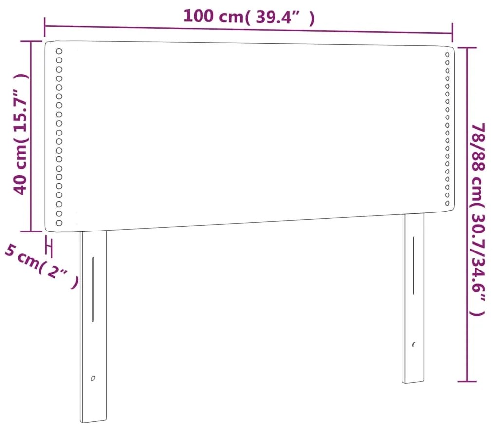 vidaXL Κεφαλάρι Κρεβατιού LED Ροζ 100x5x78/88 εκ. Βελούδινο