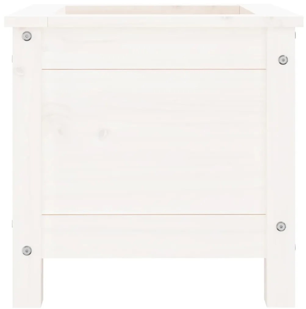 vidaXL Ζαρντινιέρα Λευκή 40 x 40 x 39 εκ. από Μασίφ Ξύλο Πεύκου