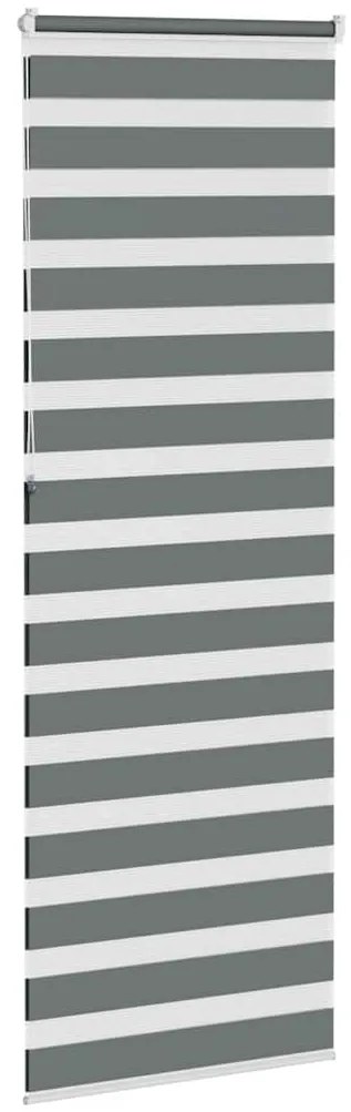 vidaXL Ζέβρα τυφλή Σκούρο Γκρι Πλάτος υφάσματος 75,9 εκ. Πολυεστέρας